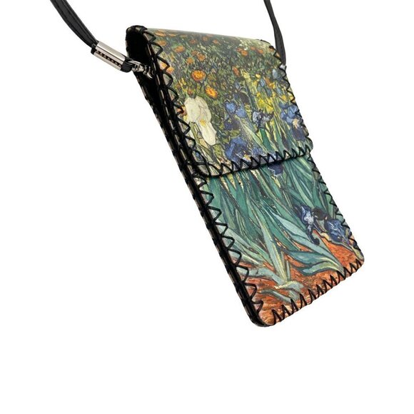 Vintage Boho mini Crossbody Shoulder bag green floral embroidered handcrafted - Picture 9 of 9